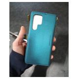 Defencase Compatible with Samsung Galaxy S22 Ultra Case Wallet with RFID Blocking Card Holder for Women Men, PU Leather Magnetic Snap Flip Zipper Strap Phone Case Fit for Galaxy S22 Ultra 5G, Green