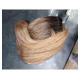 Ms Taj 12 Inch Hair Topper for Women with Thinning Hair, 6.5x6.5 Large Base Synthetic Topper with Bangs, Fiber Wiglets Ladies Hair Pieces for Daily Wear, Work, Party-Rich Brown with Dark Root