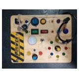 Joyreal Montessori Busy Board Wooden Sensory Toys for Toddler with LED Light Up Switch, Baby Fidget Board Travel Toys for 18+ Months, Boys Girls Birthday, Medium