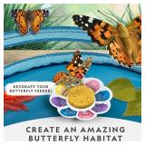 National Geographic Butterfly Growing Kit - Butterfly Habitat Kit with Voucher to Redeem 5 Caterpillars Butterfly Cage, Feeder