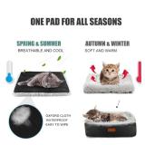 HDLKRR Self Warming Cat Bed, Foldable Self Heated Cat Mat Extra Warm Thermal Heating Pet Pad 24 x 20 inch for Indoor Outdoor Cats, Non-Slip Bottom Washable Non Electric Black