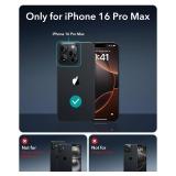 ESR for iPhone 16 Pro Max Case, Camera Control, Compatible with MagSafe, Shockproof Military-Grade Protection, Magnetic Phone Case for iPhone 16 Pro Max, Classic Hybrid Case (HaloLock), Clear