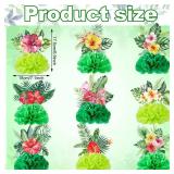 Hotop 9 Pcs Hawaii Luau Honeycomb Centerpieces Tropical Aloha Party Decorations for Table Hawaii Table Toppers Paper Centerpieces for Tropical Luau Party Supplies