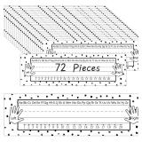 QOUBAI 72 Pcs Black Painted Dots Name Plates for Classroom Desks Decor Student Desk Name Tags with Alphabet Number Self Adhesive Black White Nameplates for Kindergarten Classroom Home School Supplies