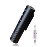 Bluetooth V5.0 Output Audio Receiver, KINDRM Mini Wireless 3.5mm Jack Aux Adapter Portable for Headphones, Speakers, Car/Home Stereo System(Black)