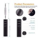 Bluetooth V5.0 Output Audio Receiver, KINDRM Mini Wireless 3.5mm Jack Aux Adapter Portable for Headphones, Speakers, Car/Home Stereo System(Black)