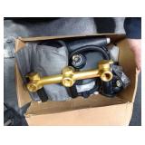 LIWEIKE 3 Handle Tub Shower Faucet, Matte Black Three Handles and Tub Spout Faucet Set Black Shower Faucet 3 Knob Brass Rough-in Valve