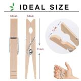 Clothes Pins Wood for Hanging Clothes,3.5 Inches Heavy Duty Wooden Clothespins,Clothes Pins for Craft,Wooden Clips for Pictures. | Rust Resistant