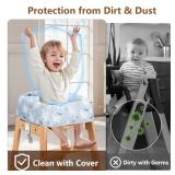 High Chair Cover for Baby Restaurant: Sprouterie Baby Highchair Covers for Restaurant Waterproof Washable Stain and Slip Resistant Portable for Children Outdoor Indoor Eating Blue Polar Bear