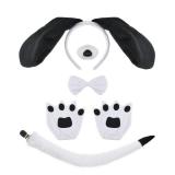 KINTOMG 5 PCS Dog Ears and Tail with Gloves Set-Halloween Christmas Festival Theme Party Cosplay Puppy Costume Accessory for Kids and Adults