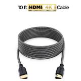 PowerBear 4K HDMI Cable 10 ft [2 Pack] High Speed, Braided Nylon & Gold Connectors, 4K @ 60Hz, Ultra HD, 2K, 1080P, ARC & CL3 Rated | for Laptop, Monitor, PS5, PS4, Xbox One, Fire TV, Apple TV & More