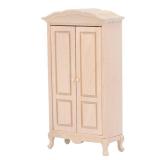 Miniature Wardrobe, Double Door Excellent Workmanship Doll Armoire 112 Scale Birch for Dollhouse Furniture Accessory for Girls