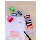 Teacher Stamp Set Colorful Encouraging Comments Self-Inking School Classroom Homework Grading Stamp Set with Storage Tray 8-Piece