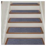 CrystalMX Stair Treads Non Slip for Wooden Steps Indoor, 15 Pack 9 X 28 Carpet Runners for Wood Stairs with Self-Adhesive Backing, Stickiness Stair Rugs for Kids Elders and Dogs, Diamond Dark Grey