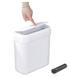 funest Bathroom Small Trash Can with Lid,10L / 2.7 Gallon Slim Garbage Bin Wastebasket with Press Top Lid for Bedroom,Rv,Office,Kitchen,Craft Room