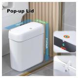 funest Bathroom Small Trash Can with Lid,10L / 2.7 Gallon Slim Garbage Bin Wastebasket with Press Top Lid for Bedroom,Rv,Office,Kitchen,Craft Room