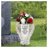 BAYN Grave Decorations for Cemetery, Angel Wings Vases with Spikes for Garden Decorations Waterproof Garden Statues Memorial Gifts for Loss of Loved One