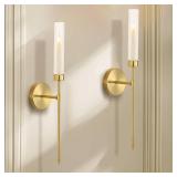 Gold Wall Candle Holder Long Wall Candle Sconces Set of 2 Large Modern Candle Sconce Hanging Rustic Home Walls Decoration for Living Room,Dining Room,Bedroom,Fireplace