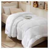 Bedsure Comforter Duvet Insert - Quilted Comforters Twin Size, All Season Duvet, GentleSoft Down Alternative Bedding, with 8 Tabs, Gifts for Women/Men, White, Twin 88 x 68 Inches