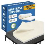 Greaton, 1-Inch High Density Medium Firm Foam Mattress Topper, CertiPUR-US Certified for Superior Comfort and Support, Twin, White