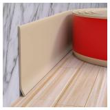 Duzzy Flexible Baseboard Molding Trim, 4 Inch(W) x 60 Feet(L) Peel and Stick Rubber Wall Trim Molding, Self-Adhesive Vinyl Wall Base Cove Base