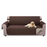 U-NICE HOME Large Sofa Cover Reversible Couch Cover for Dogs with Elastic Straps Water Resistant Furniture Protector for Pets Couch Cover for 4 Cushion Couch (Oversized Sofa, Coffee/Beige)