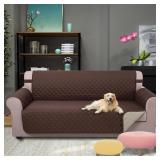 U-NICE HOME Large Sofa Cover Reversible Couch Cover for Dogs with Elastic Straps Water Resistant Furniture Protector for Pets Couch Cover for 4 Cushion Couch (Oversized Sofa, Coffee/Beige)