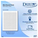 White 3/4 Round Circle Labels - 108 Labels Per Sheet - for Inkjet & Laser Printers