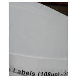 White 3/4 Round Circle Labels - 108 Labels Per Sheet - for Inkjet & Laser Printers