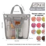Ayieyill Shower Caddy Portable, Mesh Shower Caddy Tote Bag Quick Dry Hanging Toiletry and Bath Organizer for College Dorm, Gym, Beach, Travel or Camping with Zipper (Grey)