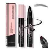 Eyebrow Pen, Waterproof Eyebrow Pencils for Women - Angled Brow Brush & Multi-Fork Tip Microblading Brow Pen, Precisely Creates Natural Hair-Like Brows, Easy to Use 05-Black