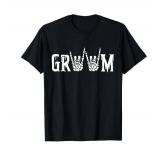 Gothic Skeleton Groom Wedding Just Married Spooky Halloween T-Shirt Medium