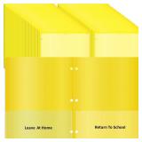 30 Pcs Home School Folders with Clear Front Pockets and 3 Holes, 2-Pocket Classroom Communication Folder Homework Parent Teacher Folder Take Home Plastic Folders for Kid Student