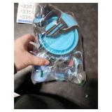 LOBEVE No Pull Dog Harness, Collar & Leash Set with Retractable Dog Seat Belt, Collapsible Dog Bowls and Poop Bag Dispenser - Ideal for Training, Walking, Hiking - Fits Small to Large Dogs(Blue-M)