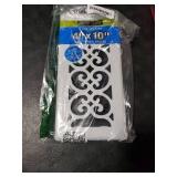 Decor Grates FS410-WH Scroll Design Floor Register,4x10 Inches, White