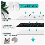 Cat Water Fountain Filters for Stainless Steel 67oz/2L Adjustable Water Flow Pet Fountain, 8 Pack Pet Replacement Filters with 8 Sponges