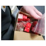 Rotatingpals 12 Pcs Dice Table Number Dice Place Card Holders Game Kit Includes Table Numbers 1 2 3 and Casino Place Card Holders Party Supplies Casino Wedding Decoration (Red,White)