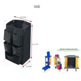 Replacement Janitorial Cart Bag with 5 Pockets,25 Gallon Housekeeping cart Bag High Capacity Waterproof Thickened Commercial Janitorial Cleaning Cart Bag with 6 Brass Grommets