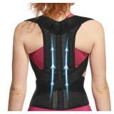 Back Brace for Women and Men Posture Corrector with Adjustable Lumbar Support - Shoulder Upper Lower Back Pain Relief for Hunchback Scoliosis Sciatica - Breathable Design (43.5