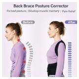 Back Brace for Women and Men Posture Corrector with Adjustable Lumbar Support - Shoulder Upper Lower Back Pain Relief for Hunchback Scoliosis Sciatica - Breathable Design (43.5