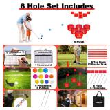 DHXGON Backyard Golf Game with 2 Clubs, Portable 6 Hole Golf Course, Outdoor Yard Golf Chipping Game for Family and Adults, Beach, Park, Lawn, Field Day Reunion Party Games