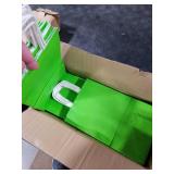 50 Pack 5.25x3.25x8.25 Inch Small Grass Green Kraft Paper Bags with Handles Bulk, Toovip Gift Wrap Bags for Favors Grocery Retail Party Birthday Shopping Business Goody Craft Merchandise Take Out Sack