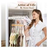 HOUSE DAY Closet Organizers and Storage, Tank Top Hangers, Rotatable Bra Organzier for Closet, Max 48 Storage Capacity Sport Bra Holder, Wood Space Saving Hanger 2 Pack - Dorm Room Essentials