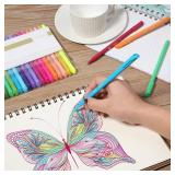 Mr. Pen- Fineliner Pens Colored, 24 Pack, Ergonomic Triangular Colorful Barrels, 0.4mm Fine Liner Pens