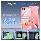 Shecaset for Galaxy Z Flip 7 Case, [Compatible with MagSafe][Built-in Screen Protector][Kickstand][Hinge Protection], Hard PC Slim Fit Shockproof Protective Case for Samsung Gaalxy Z Flip 7, Pink