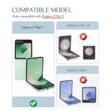 Caka for Samsung Galaxy Z Flip 7 Case [Magnetic Charging][Hinge Protection] [Screen Protector] Women Men Shockproof Protection Phone Cover for Z Flip 7 2025 - MintGreen