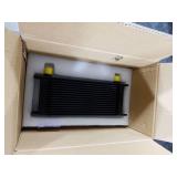 EVIL ENERGY 16 Row Oil Cooler Kit, 10AN Transmission Engine Cooler British Radiator Universal Aluminium Black