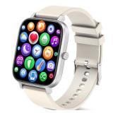 Smart Watch for Men Women Compatible with iPhone Samsung Android Phone 1.69 inch Full Touch Screen IP68 Waterproof Bluetooh Fitness Tracker Heart Rate/Sleep Monitor (Starlight)