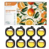Car Air Freshener Vent Clips, 8 Pack, Provides Long-Lasting Scent, Up to 240 Days, Odor Eliminator (Citrus) 2 OPEN