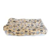 HOMEREIGN 2 Pcs Pet Bed Mats. Ultra Soft Pet (Dog/Cat) Bed with Cute Prints. Reversible Faux Lambswool Kennel Pad for Medium Small Dogs and Cats. Machine Washable Pet Bed.